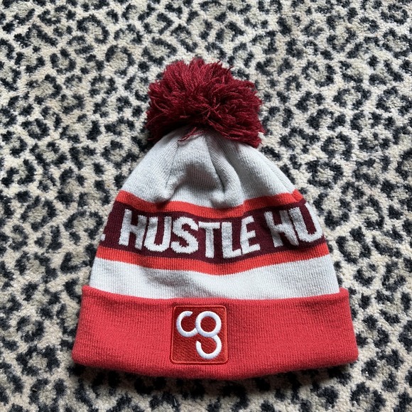 The Unbranded Brand Other - Camp Gladiator Hustle Embroidered Beanie Hat Red Maroon Orange One Size